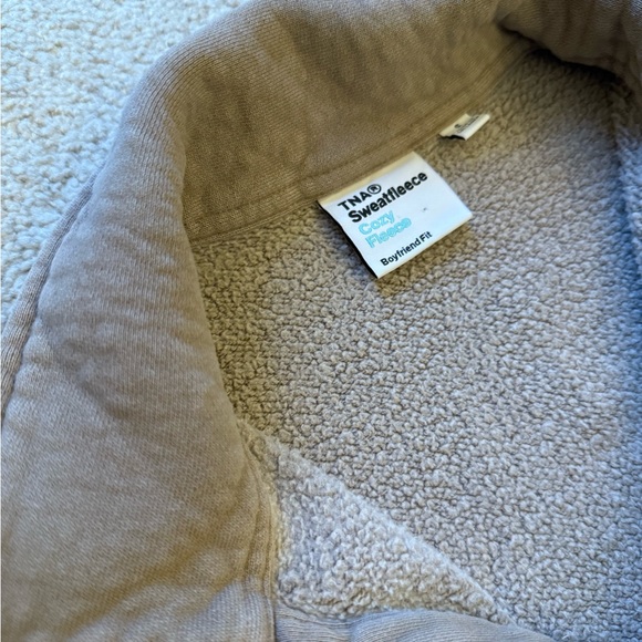 TNA Tan Sweatfleece Cozy Fleece - Boyfriend Fit - Picture 4 of 8